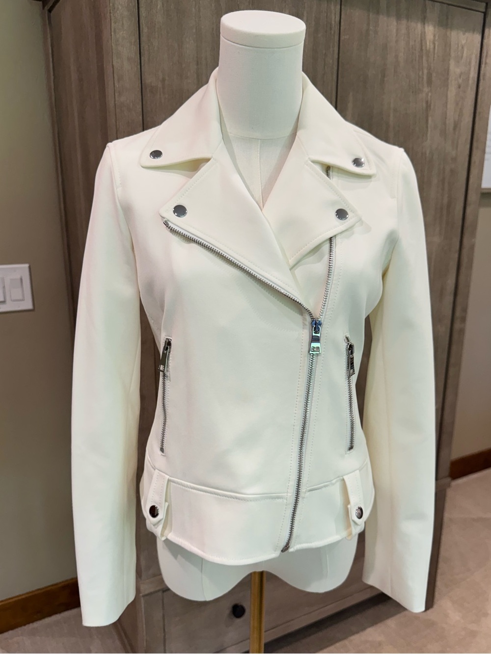 Club Monaco White The Moto Jacket NWT